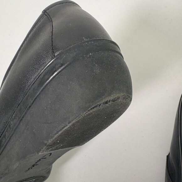 Clarks Collection Slip On Shoes Size 7.5 M Black Leather Casual Everyday Wedge - Picture 9 of 10
